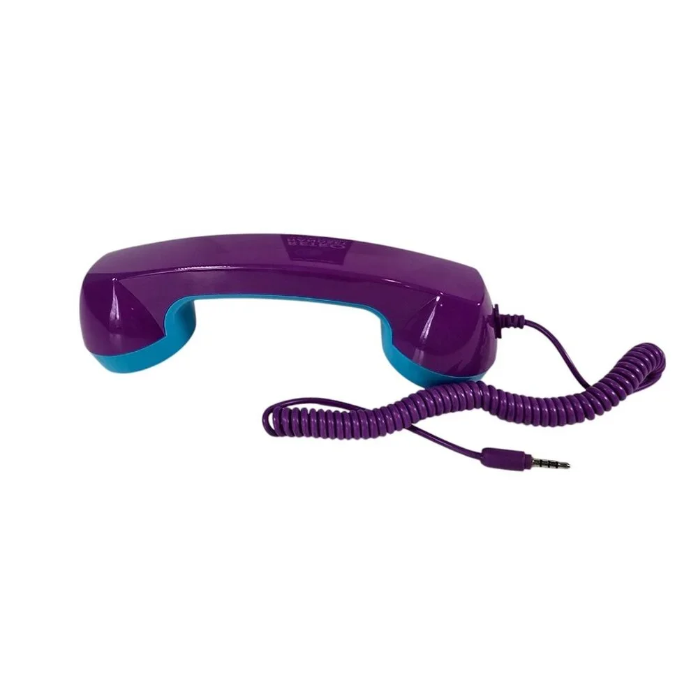 Retro Handset for Mobil Phones Blue Purple Cell Phone Accessory Plug In Receiver
